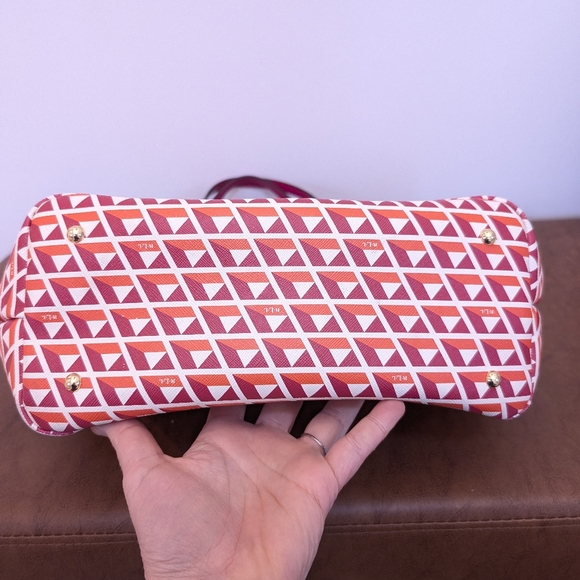 Ralph Lauren Pink Multi Color Romilly Tile II Classic Tote Shoulder Bag - Picture 5 of 7